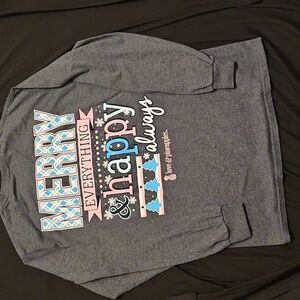 Festive Gray Long Sleeve Tee